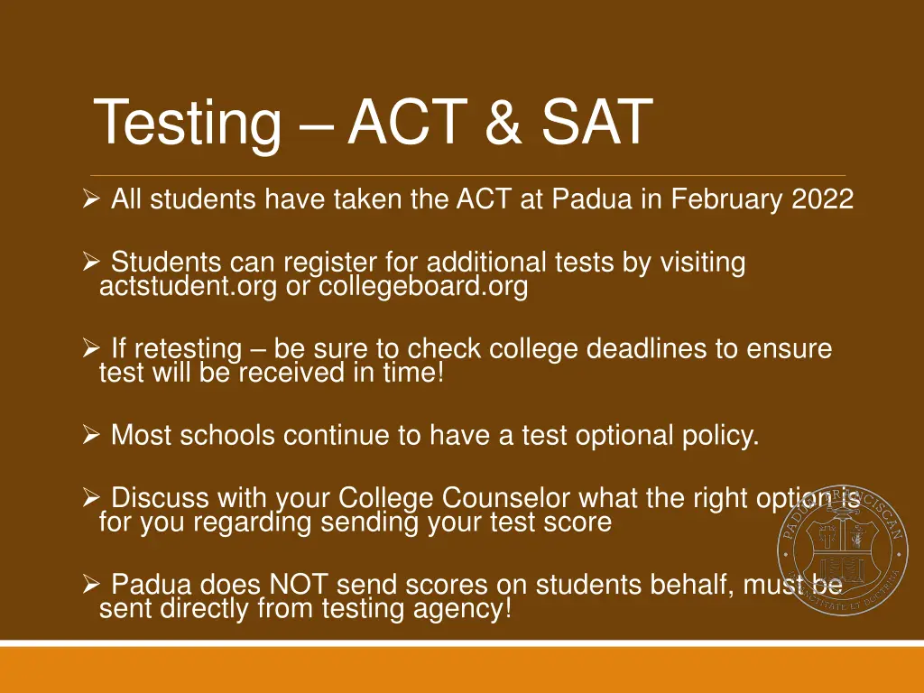 testing act sat