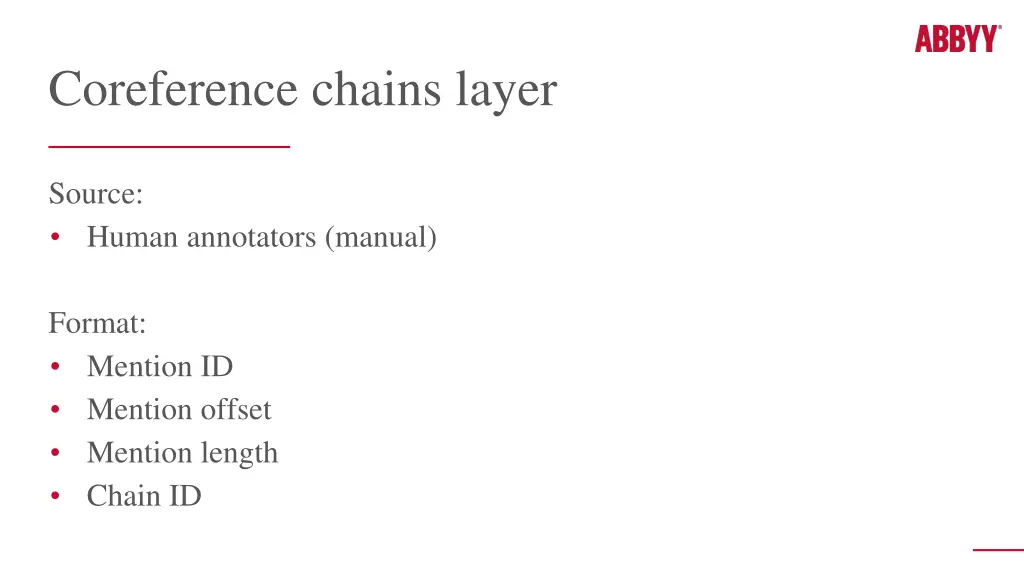 coreference chains layer