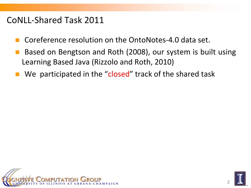 conll shared task 2011