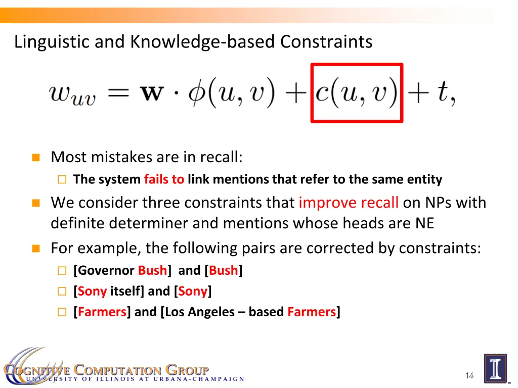 linguistic and knowledge based constraints