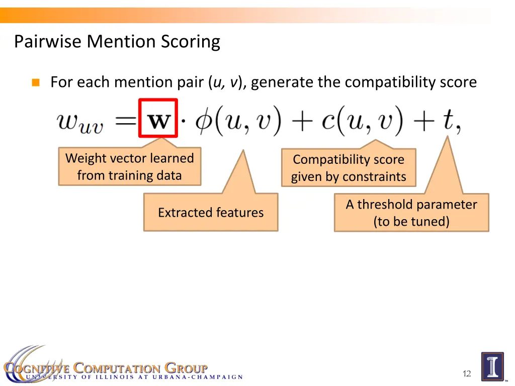 pairwise mention scoring