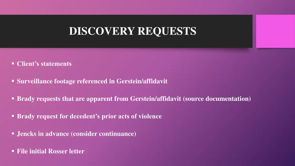 discovery requests