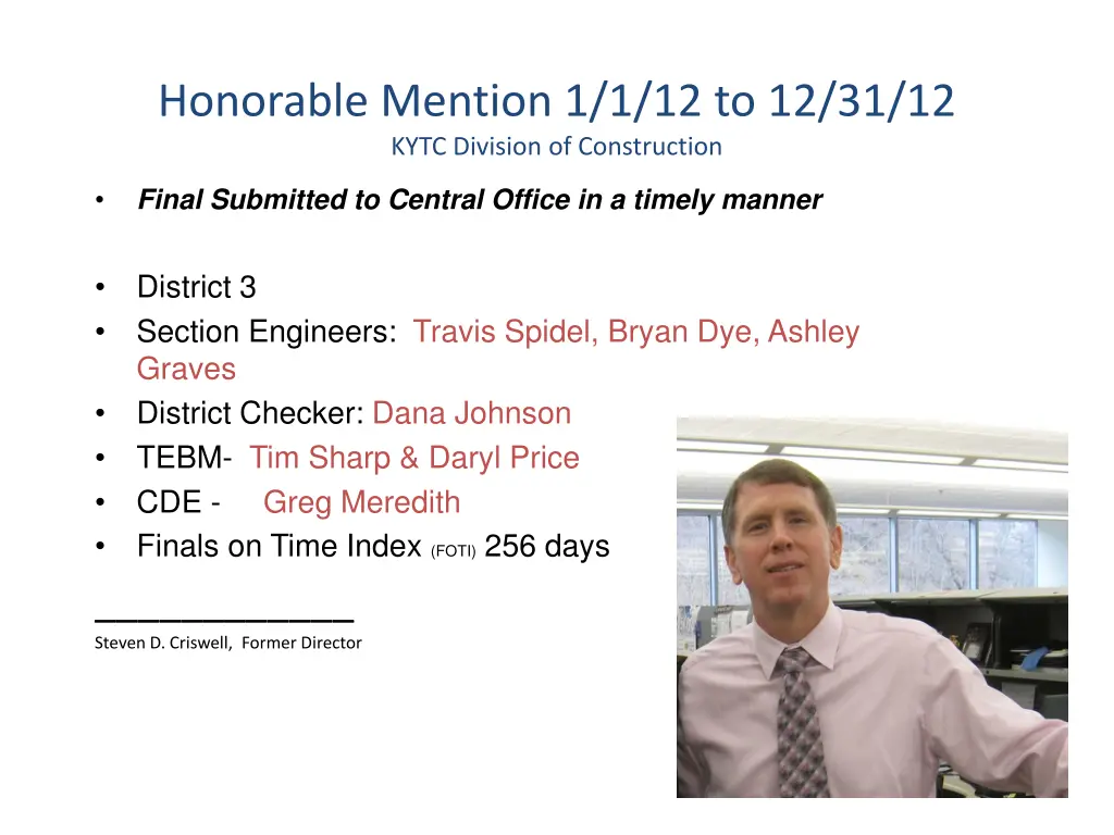 honorable mention 1 1 12 to 12 31 12 kytc 2