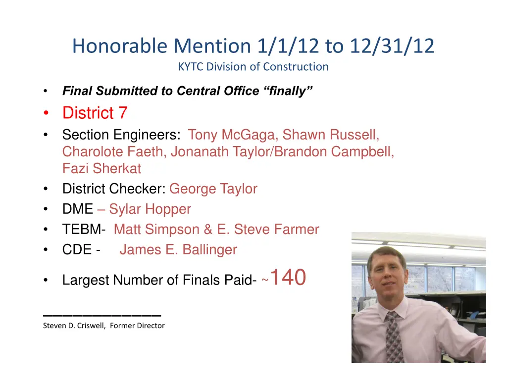 honorable mention 1 1 12 to 12 31 12 kytc 3