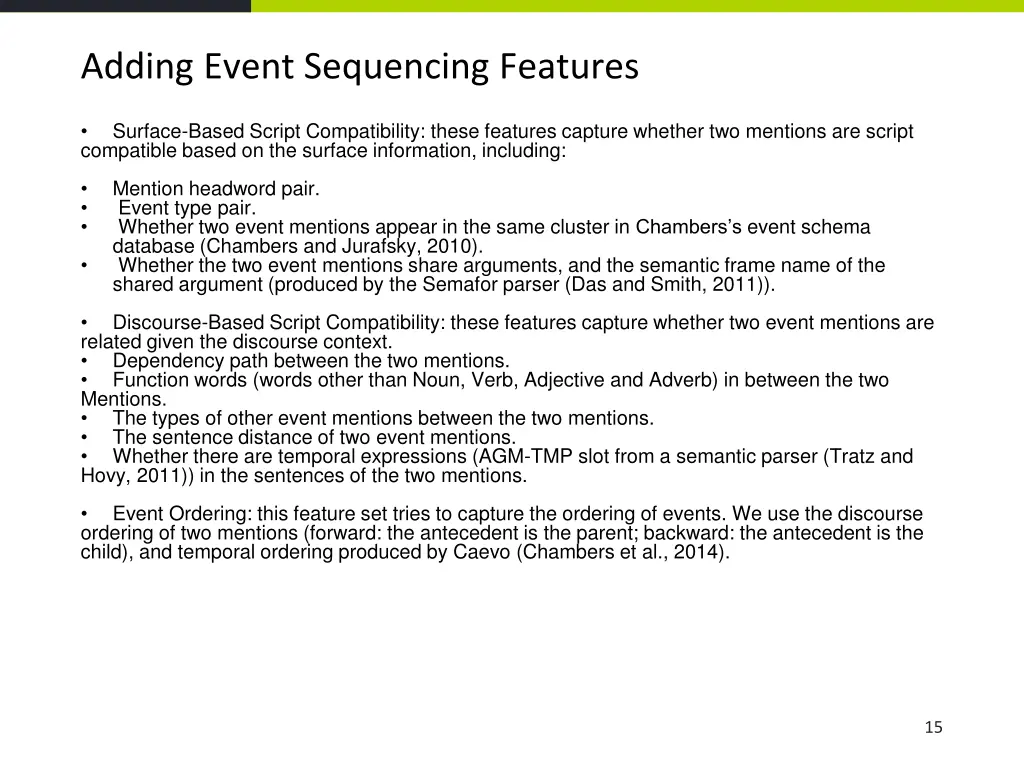 adding event sequencing features