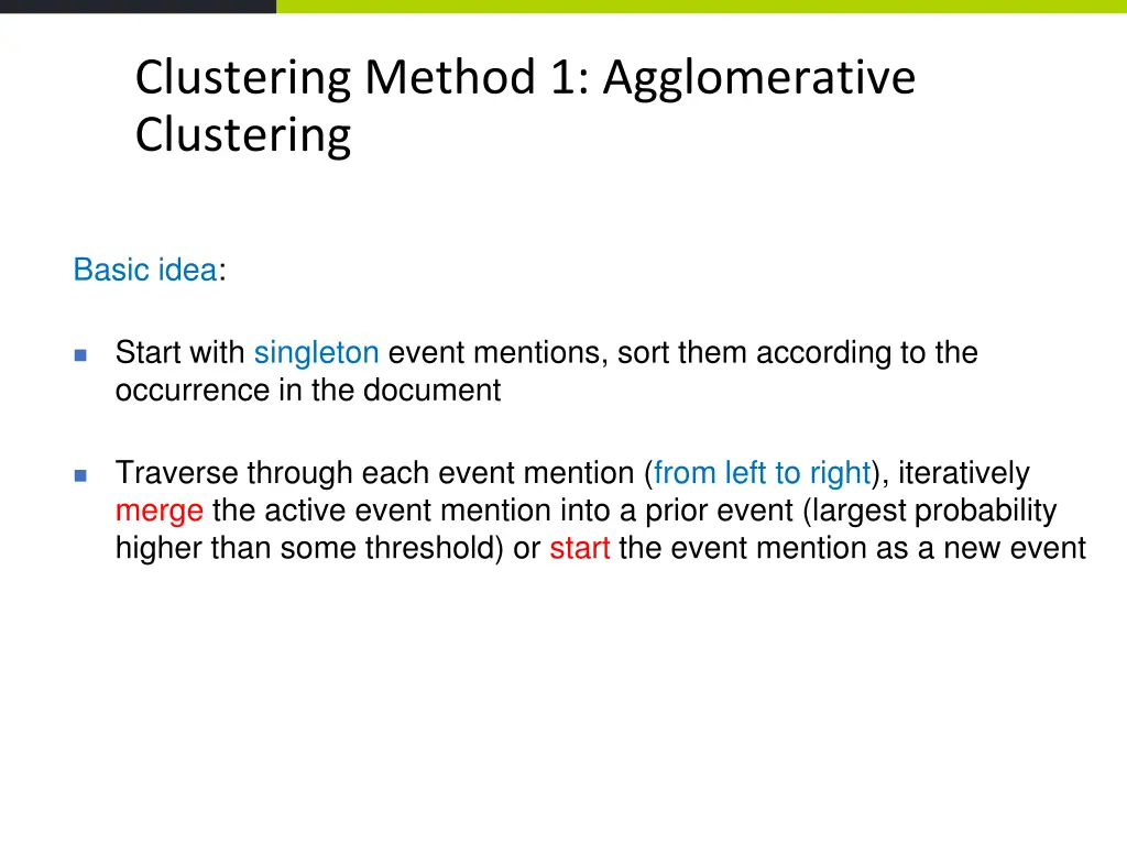 clustering method 1 agglomerative clustering