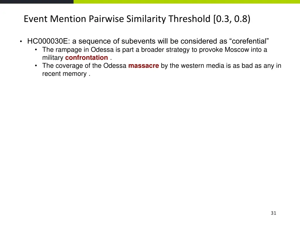 event mention pairwise similarity threshold 1