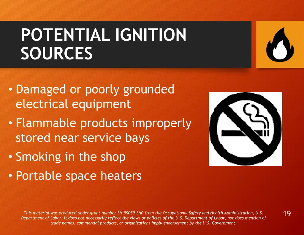 potential ignition sources