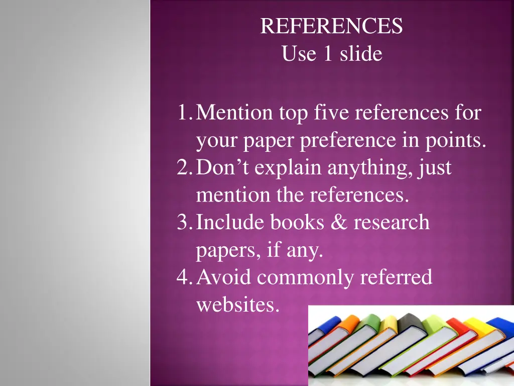 references use 1 slide