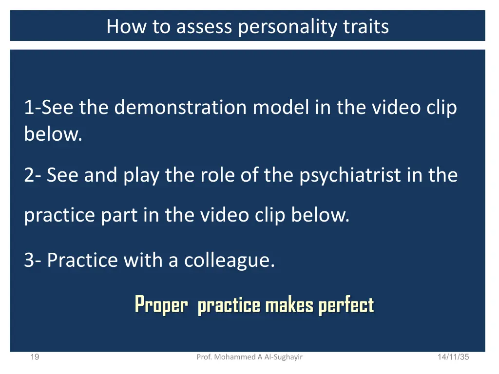 how to assess personality traits