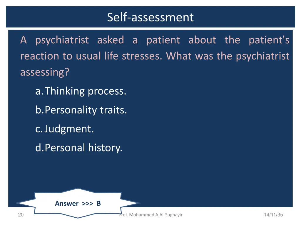 self assessment 9