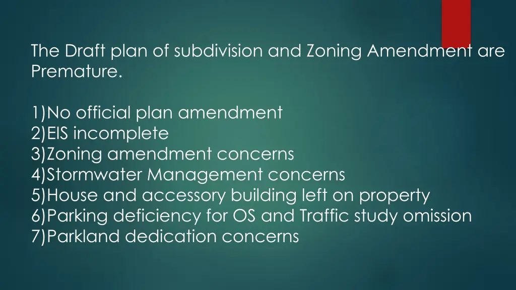 the draft plan of subdivision and zoning 1