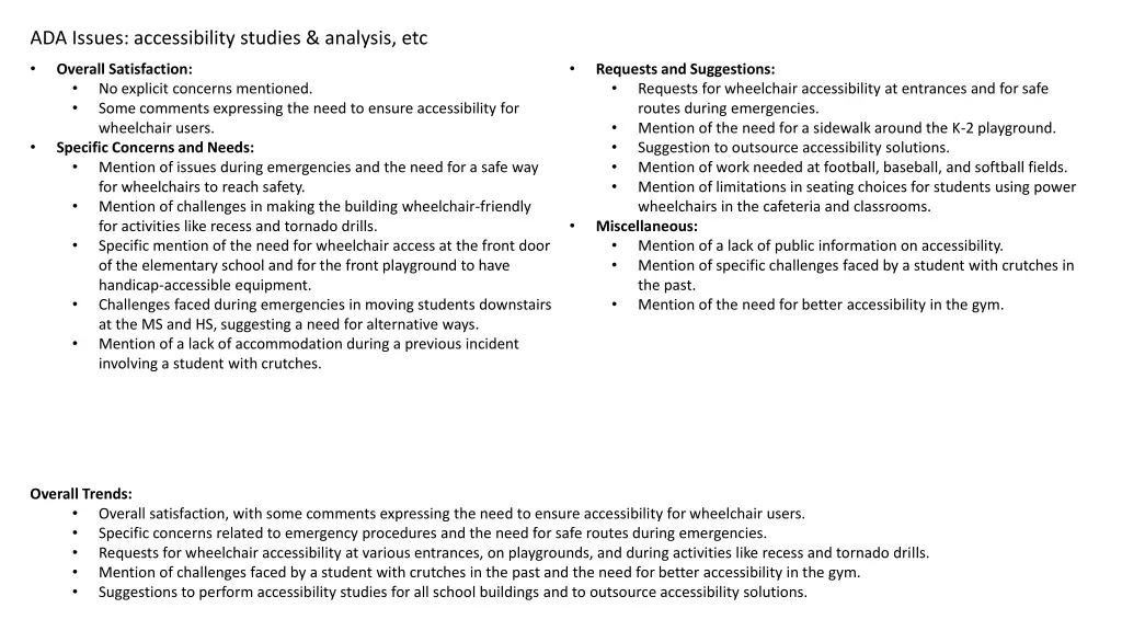 ada issues accessibility studies analysis etc