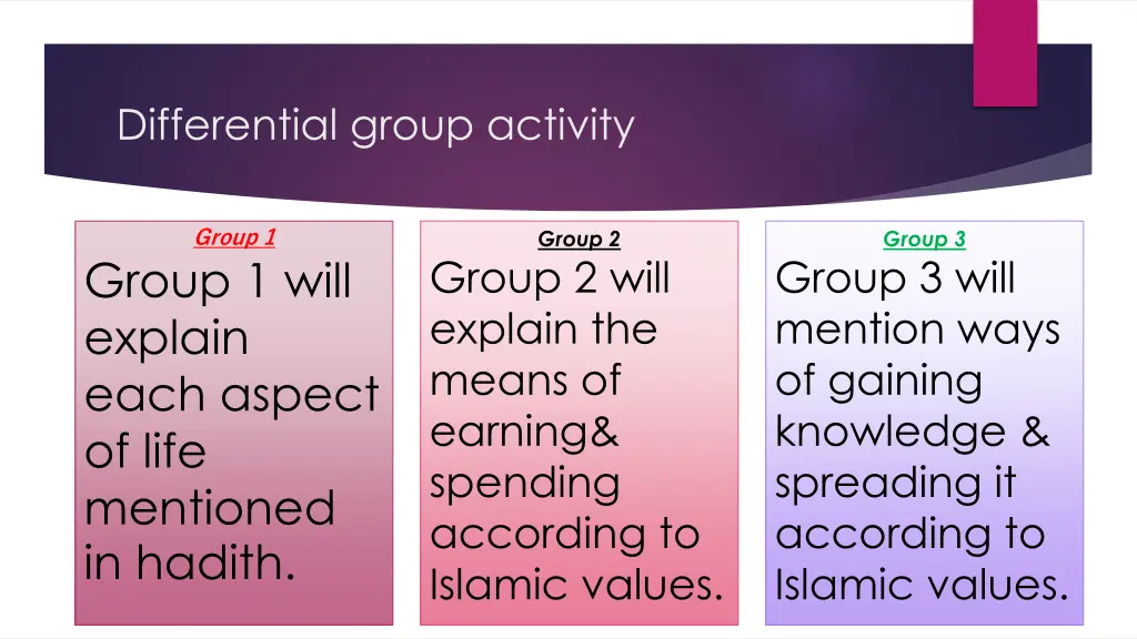 differential group activity