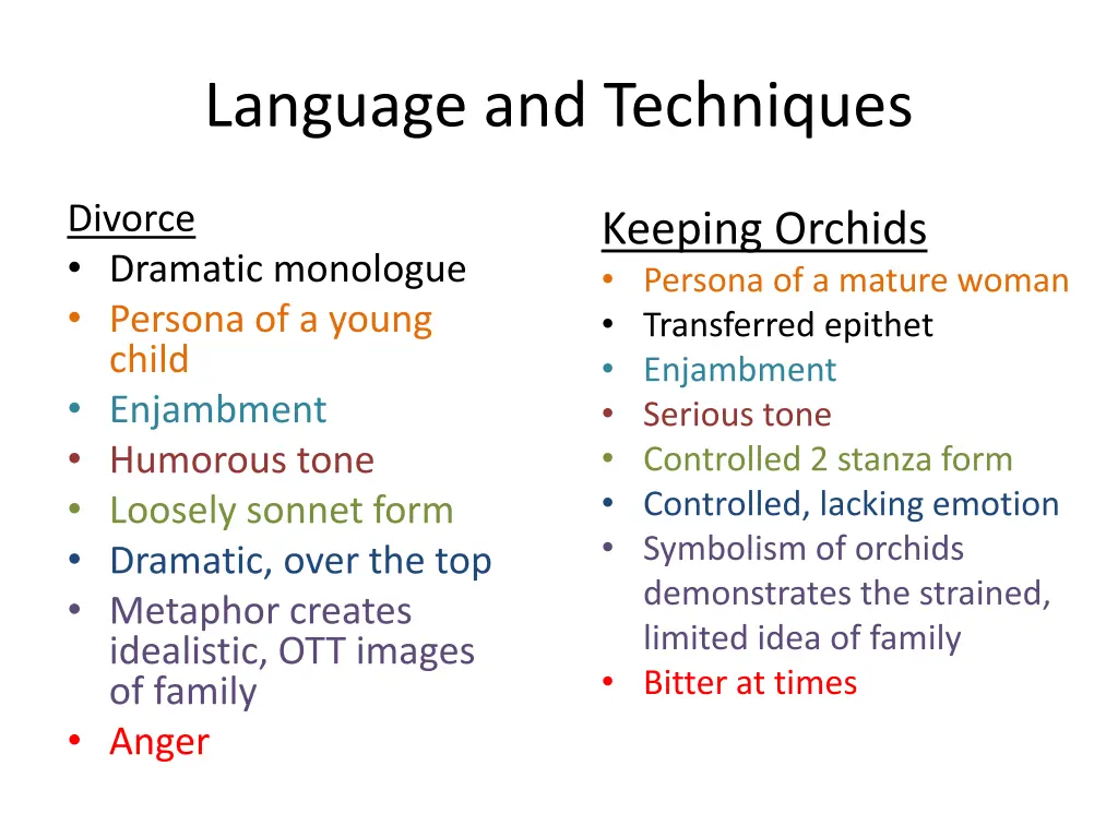 language and techniques