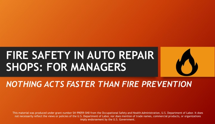 fire safety in auto repair shops for managers