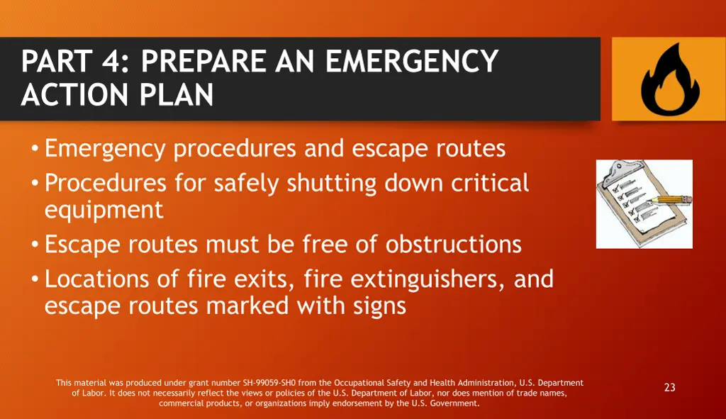 part 4 prepare an emergency action plan