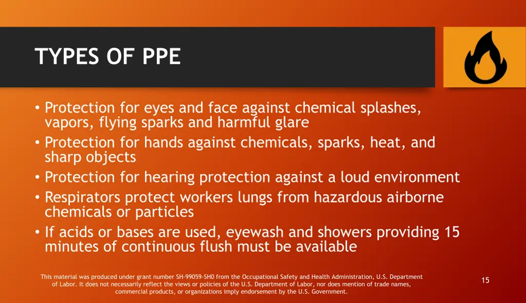 types of ppe