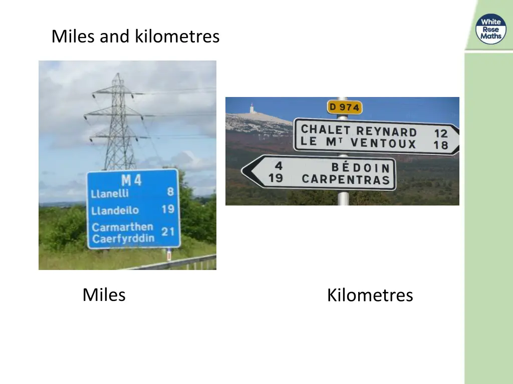 miles and kilometres