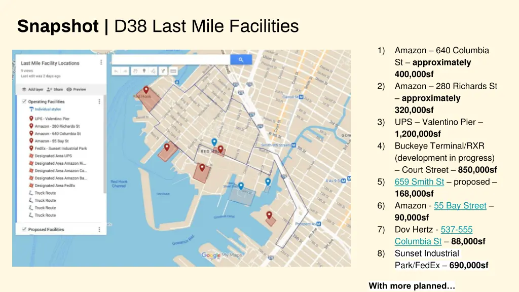 snapshot d38 last mile facilities