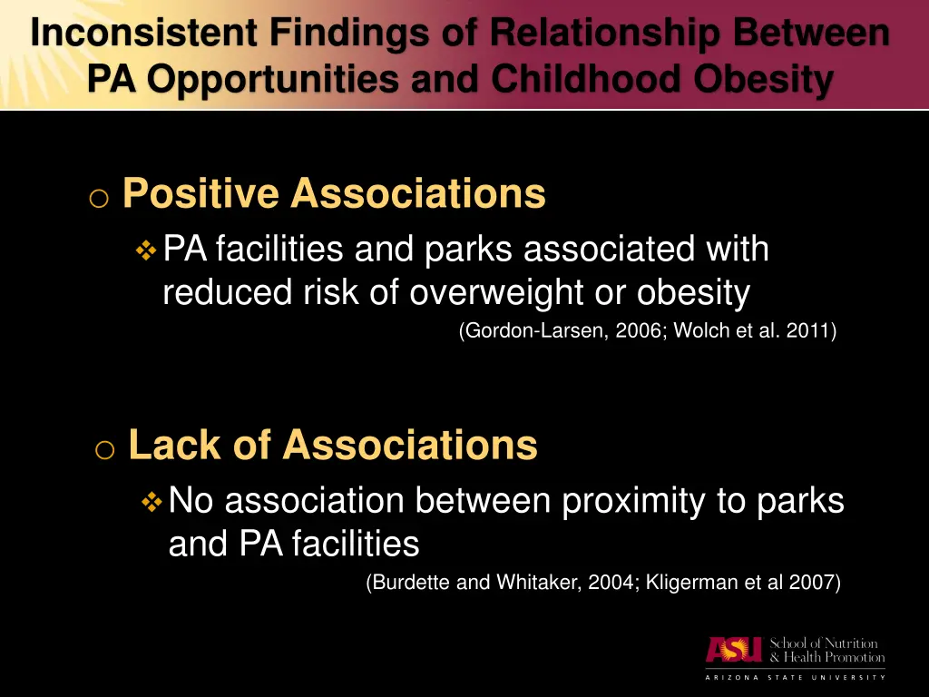 inconsistent findings of relationship between 1