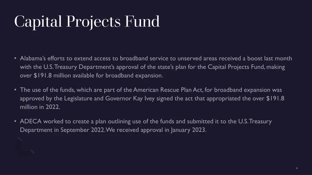 capital projects fund 1