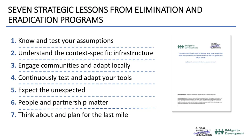 seven strategic lessons from elimination