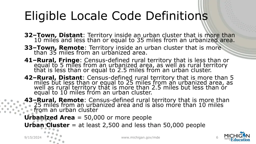 eligible locale code definitions