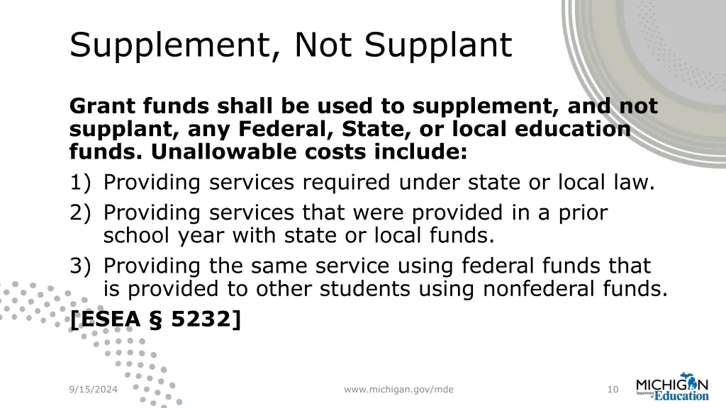 supplement not supplant