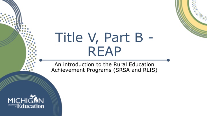 title v part b reap an introduction to the rural