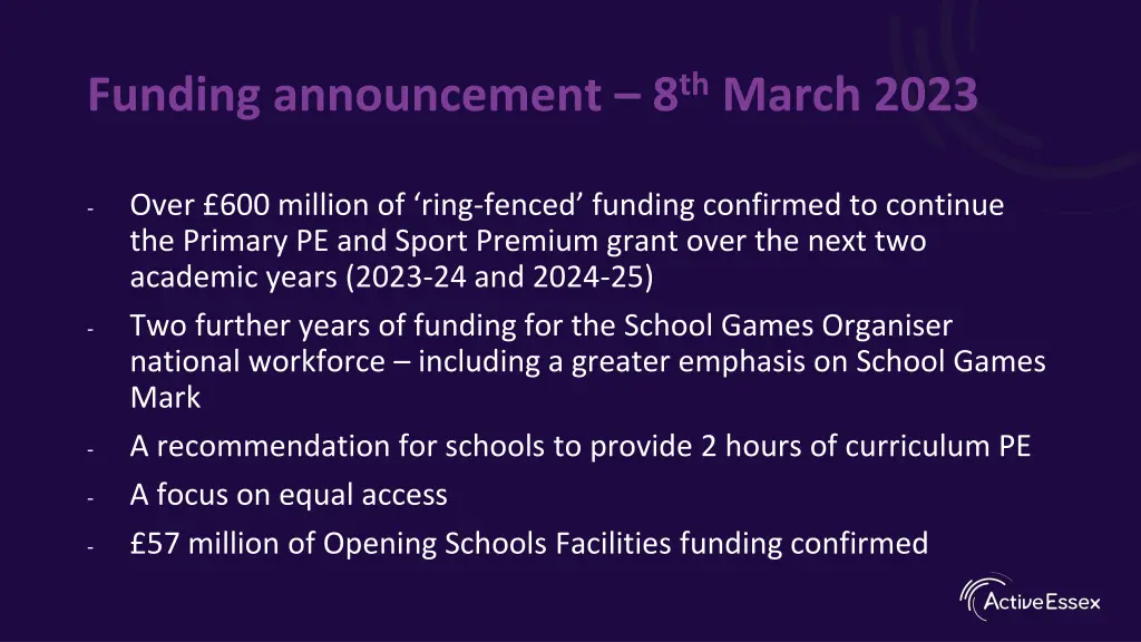 funding announcement 8 th march 2023