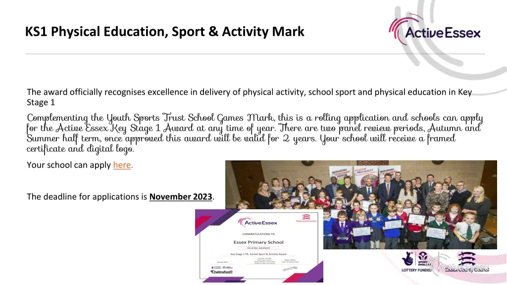 ks1 physical education sport activity mark