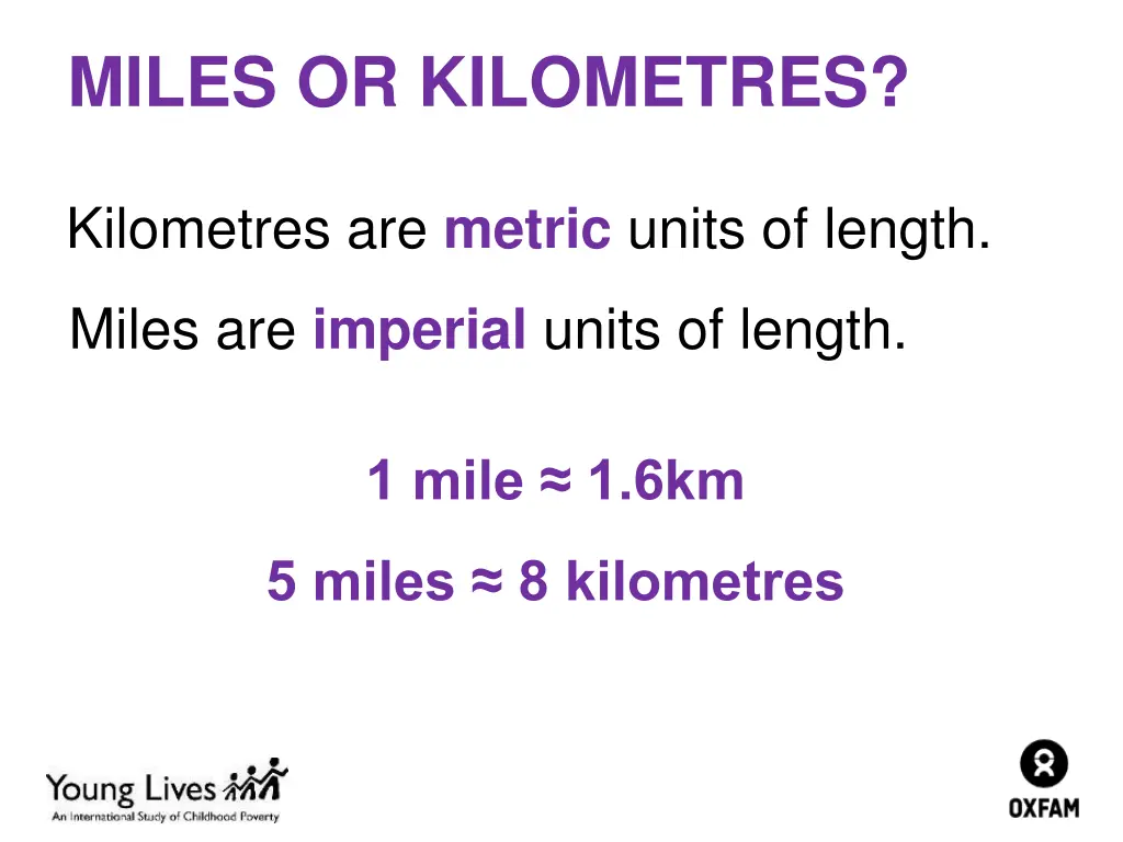 miles or kilometres 1