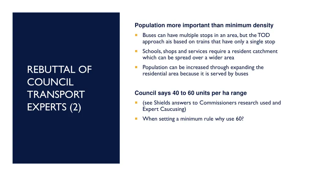 population more important than minimum density