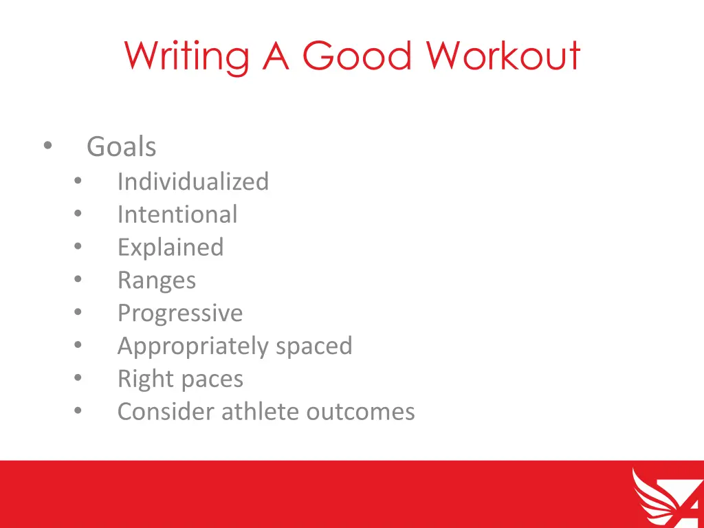 writing a good workout