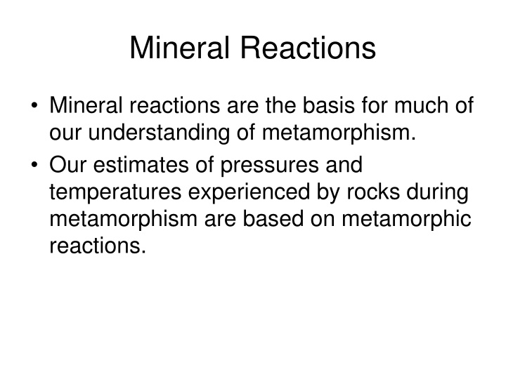 mineral reactions