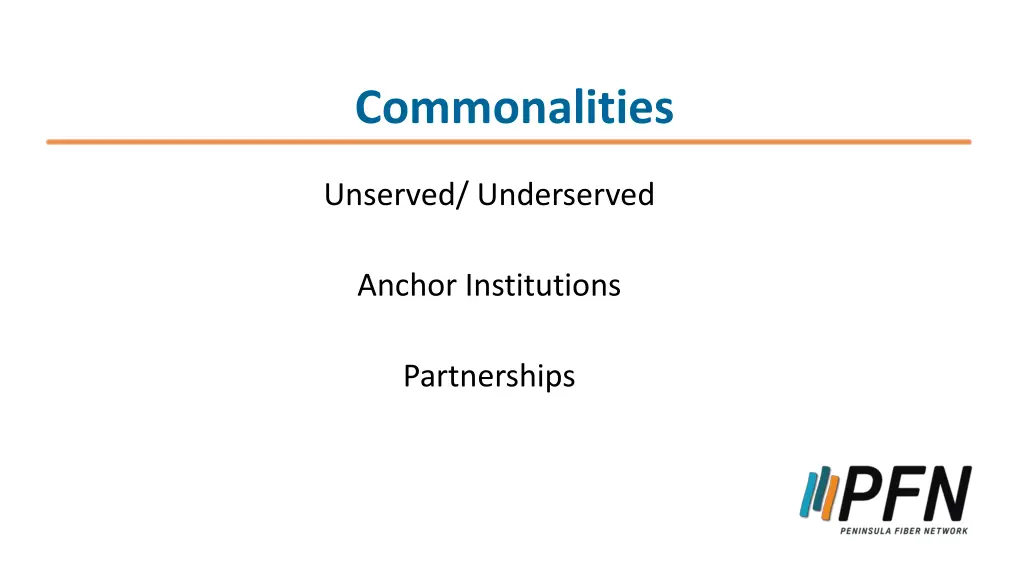 commonalities