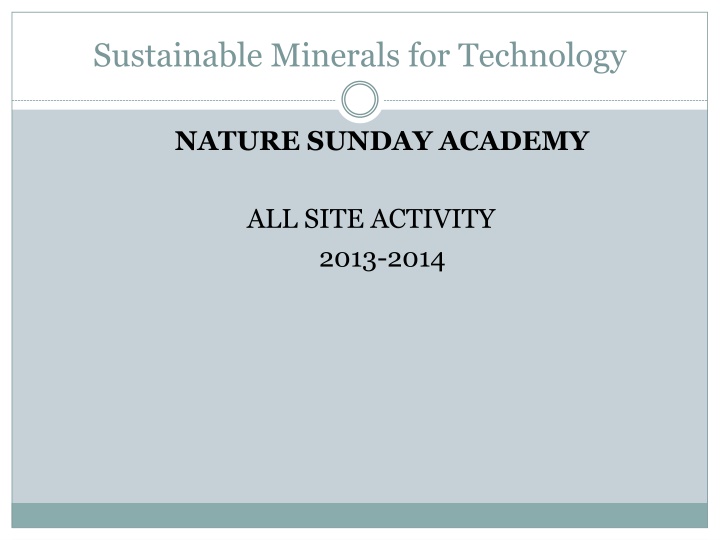 sustainable minerals for technology