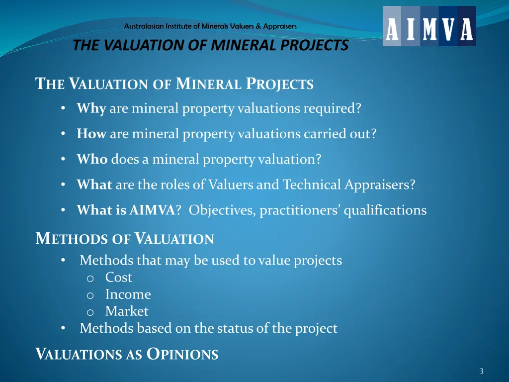 australasian institute of minerals valuers 1