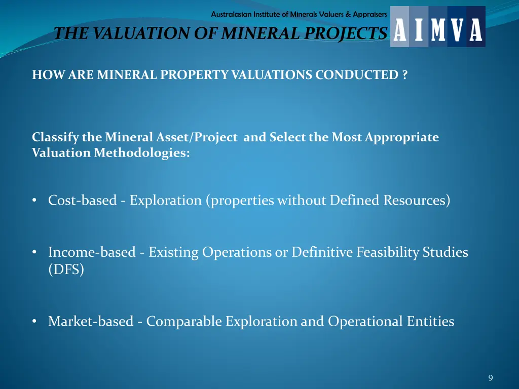 australasian institute of minerals valuers 6