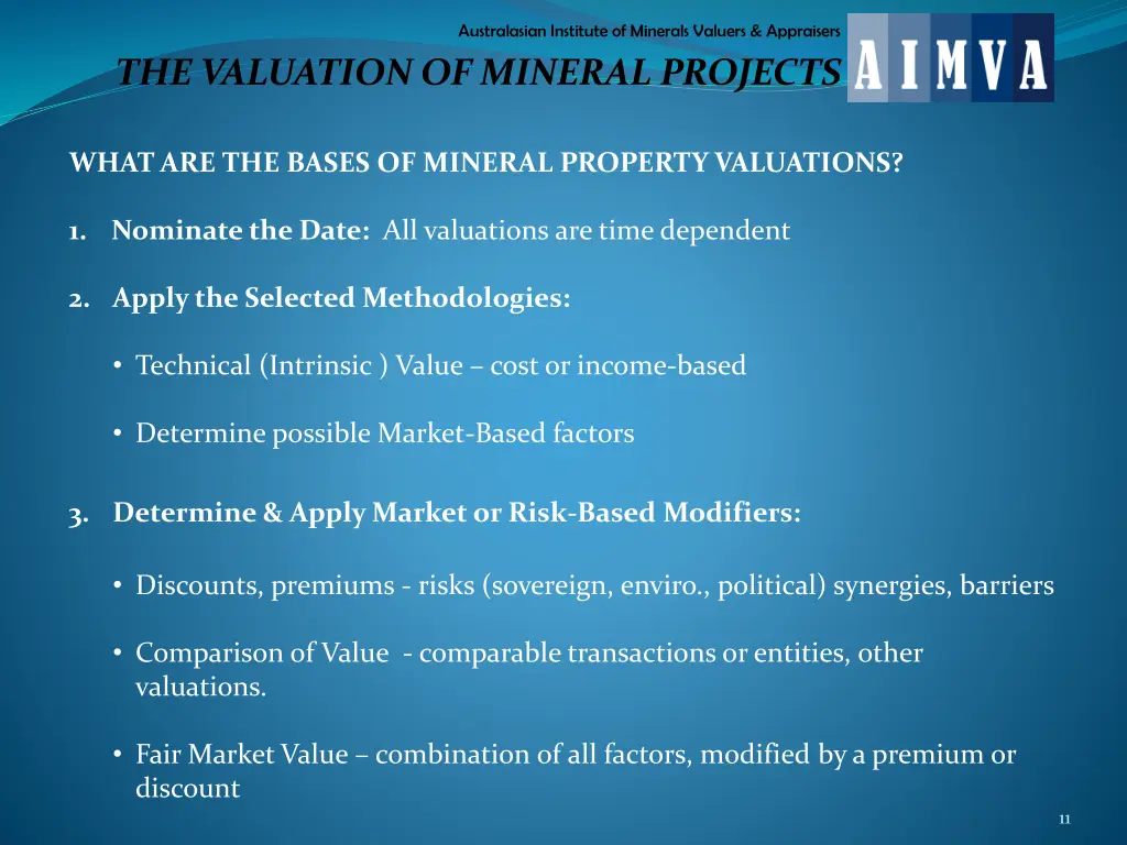 australasian institute of minerals valuers 7