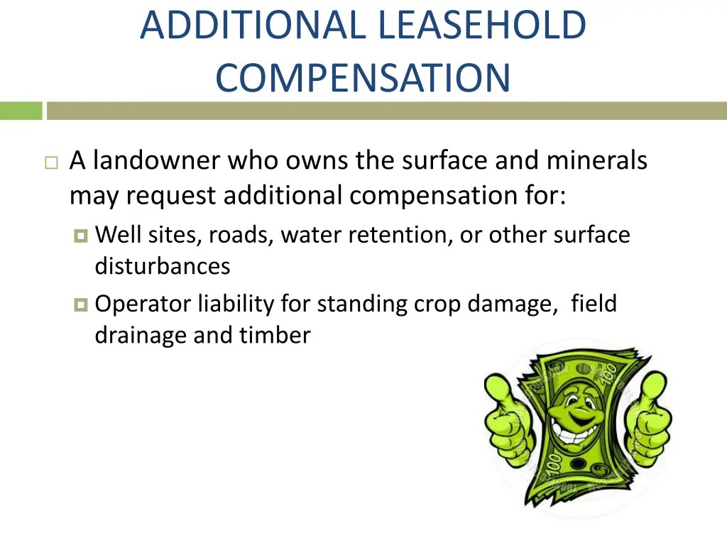 additional leasehold compensation