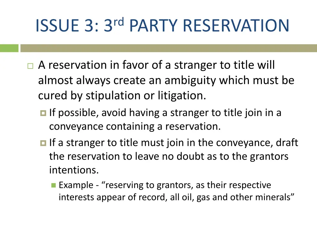 issue 3 3 rd party reservation 1