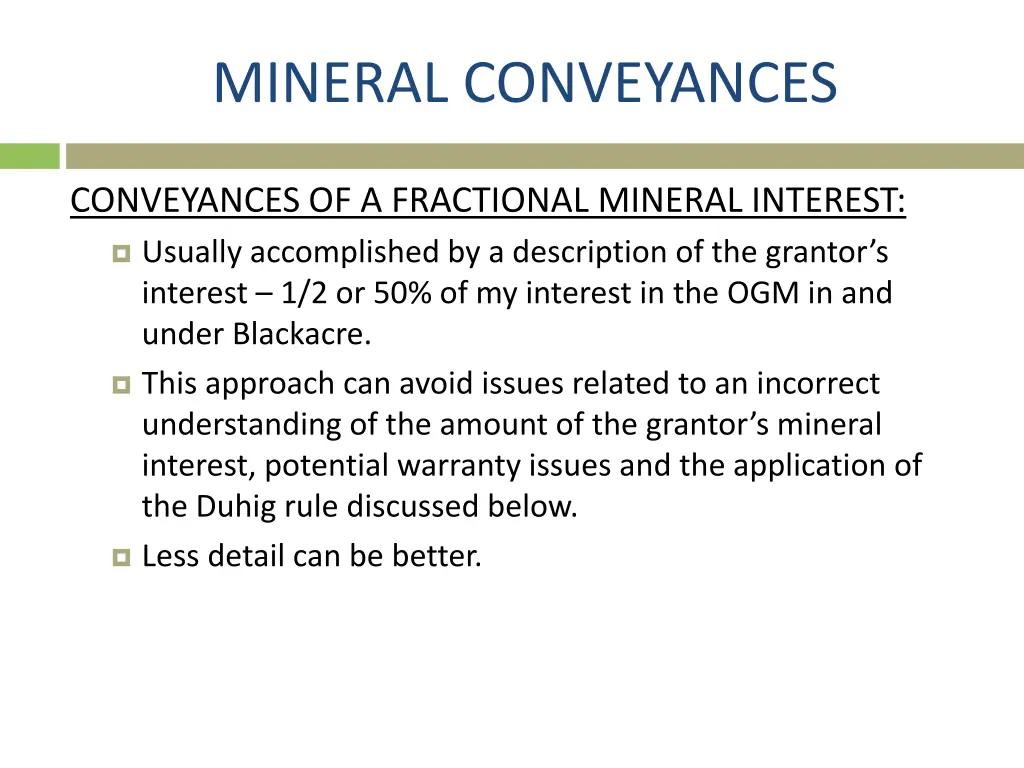 mineral conveyances