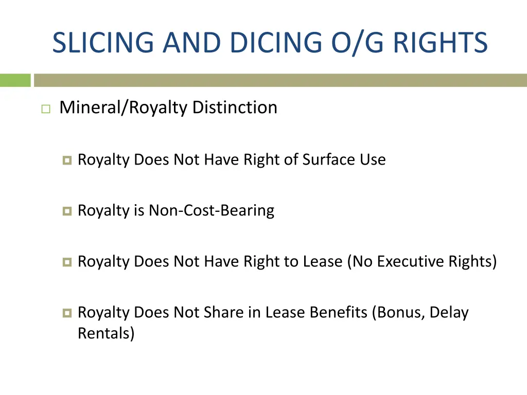 slicing and dicing o g rights 1