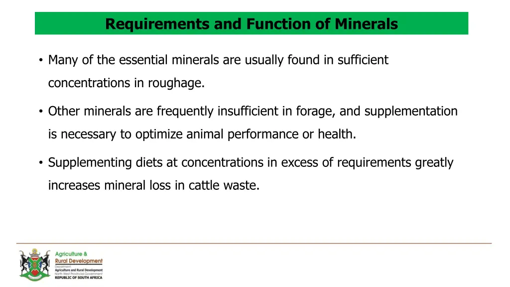 requirements and function of minerals 1