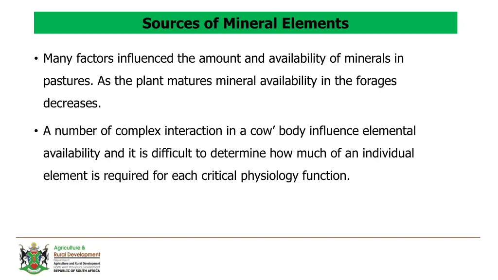 sources of mineral elements