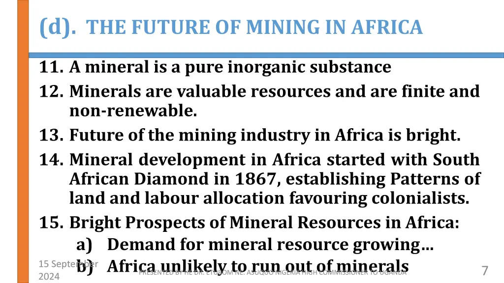 d the future of mining in africa