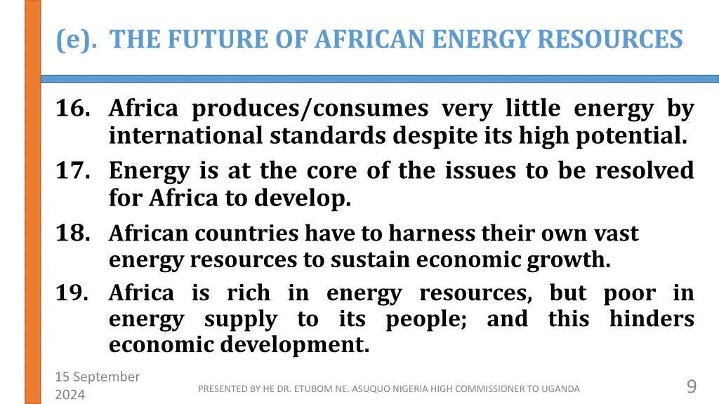 e the future of african energy resources