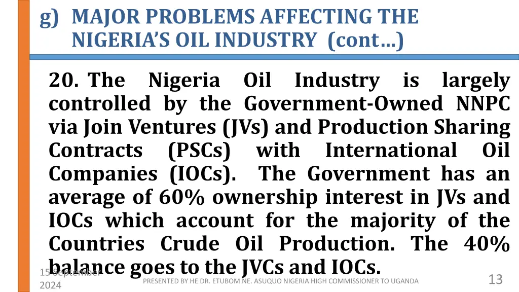 g major problems affecting the nigeria